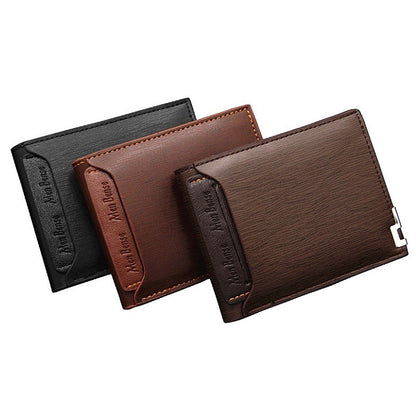 Men Wallet Short Style Fashion Casual Iron Edge