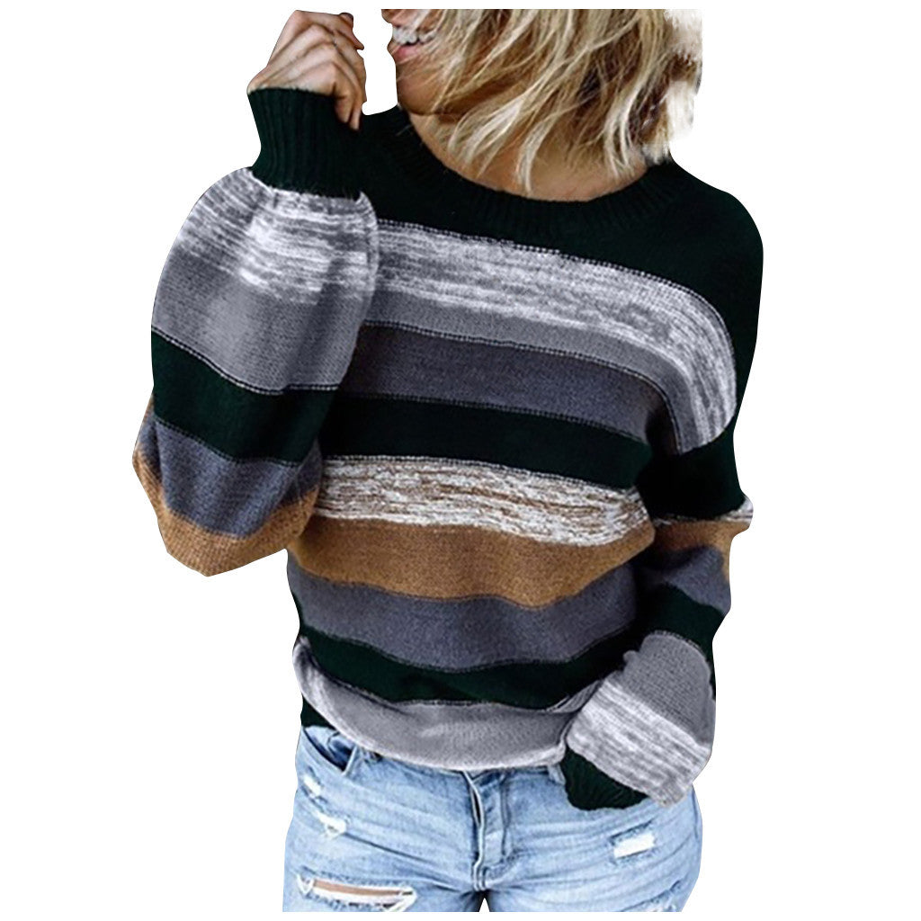 Long-sleeved striped sweater