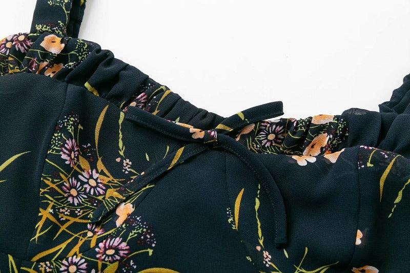 Retro floral floral dress with sling