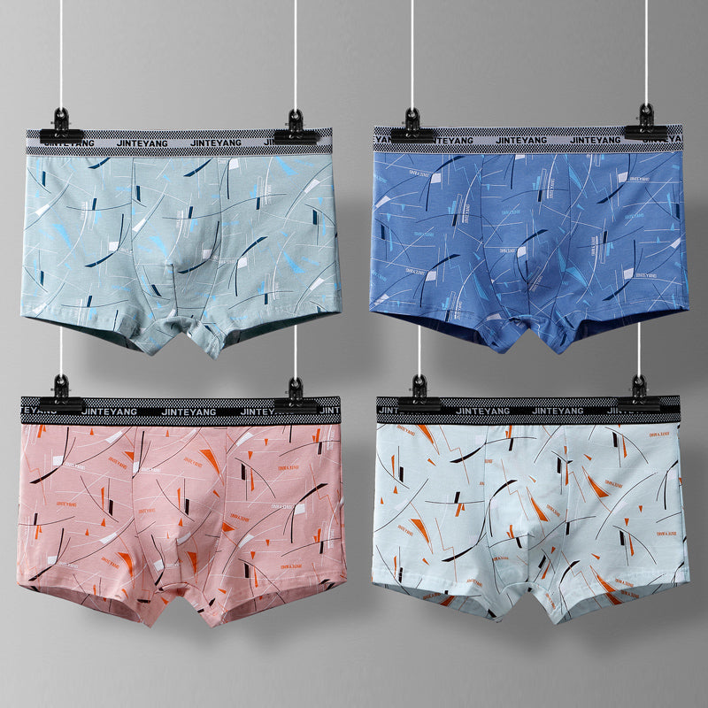 Sous-vêtement modal pour hommes en pur coton aux quatre coins respirant