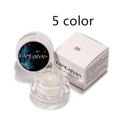 5 colores Aurora camaleón resaltador 3D brillo sombra de ojos bronceador crema de contorno Arco Iris resaltando cosméticos de belleza