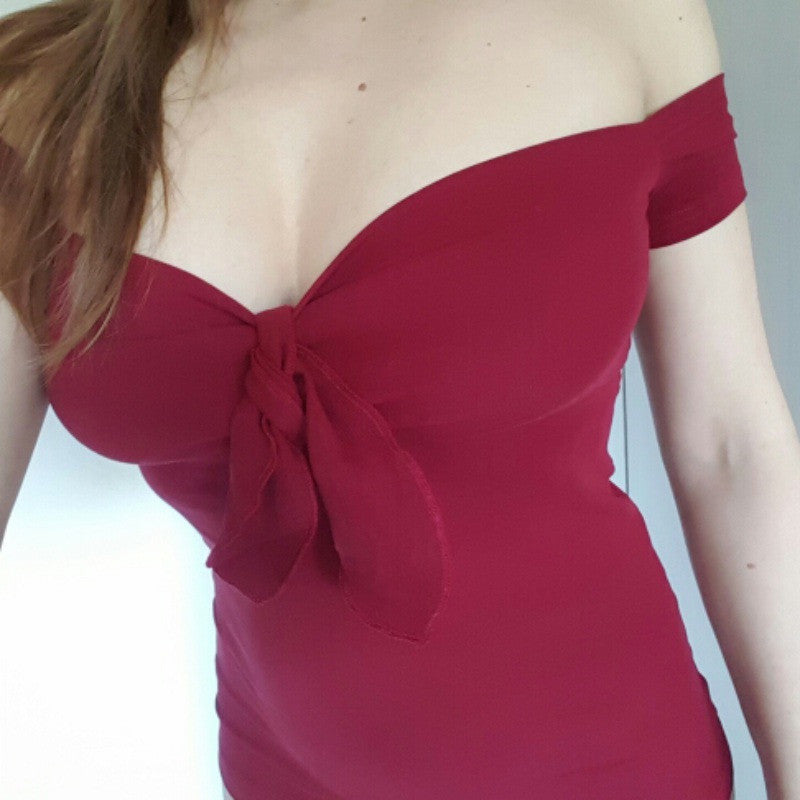 Women V collar Leisure T-shirt