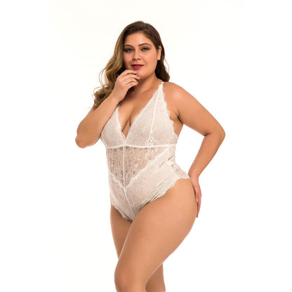 Plus Size Lace Mesh Lingerie