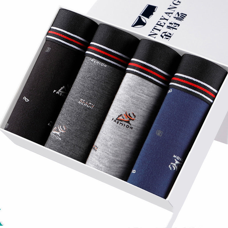 Sous-vêtement modal pour hommes en pur coton aux quatre coins respirant