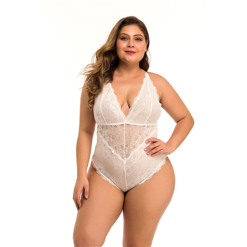 Plus Size Lace Mesh Lingerie