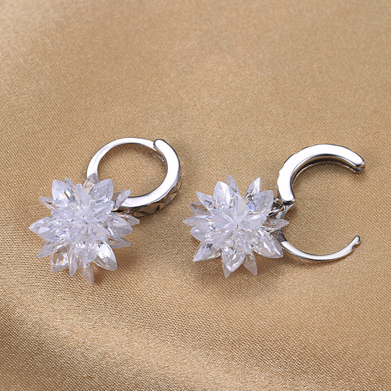 Nouvelle mode pure beauté glace boucles d'oreilles en argent 925 boucles d'oreilles hypoallergéniques qui ne se décolorent pas