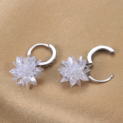 New fashion pure beauty ice 925 silver earrings hypoallergenic non-fading earrings