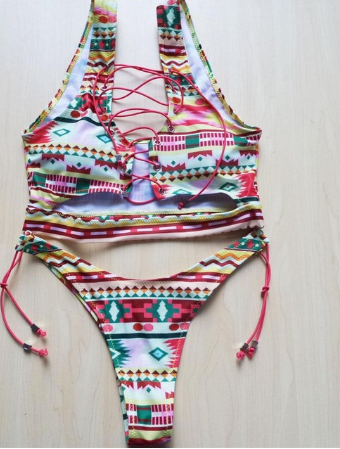 Pineapple Lace Up Bikini