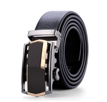 Ceinture en cuir à boucle automatique en cuir souple pour hommes d'affaires
