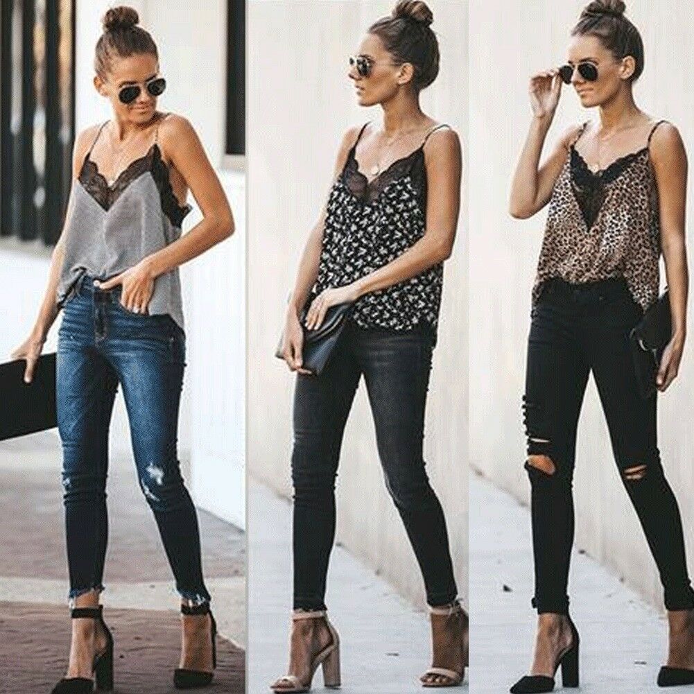 Débardeurs amples décontractés à col en V