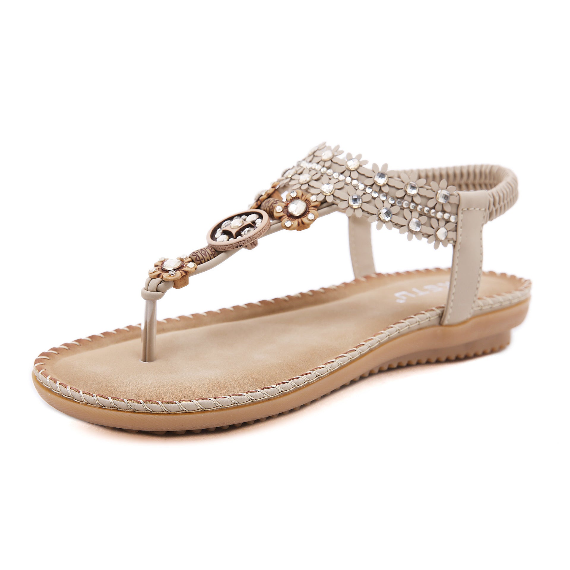 Sandalias de playa con chanclas con cuentas bohemias