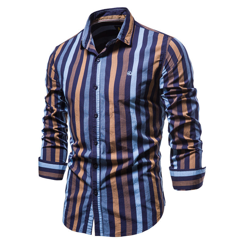 Men Long Sleeve Casual Business Shirt