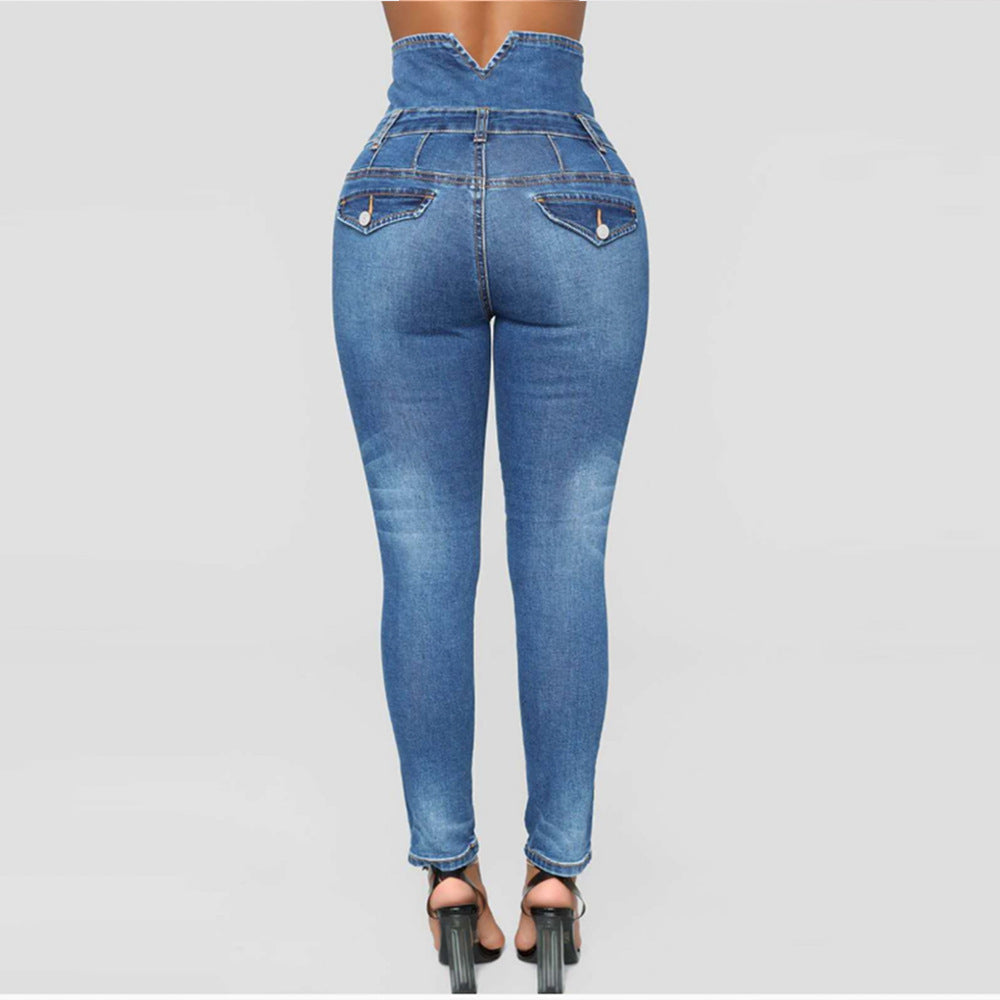 High Stretch Waist Denim Plus Size  Jeans