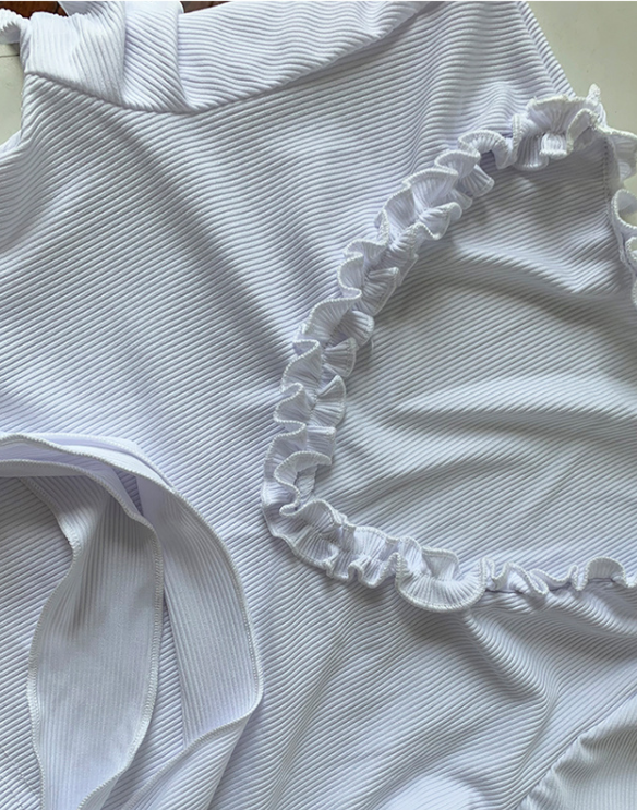 Top de vendaje con volantes para niña