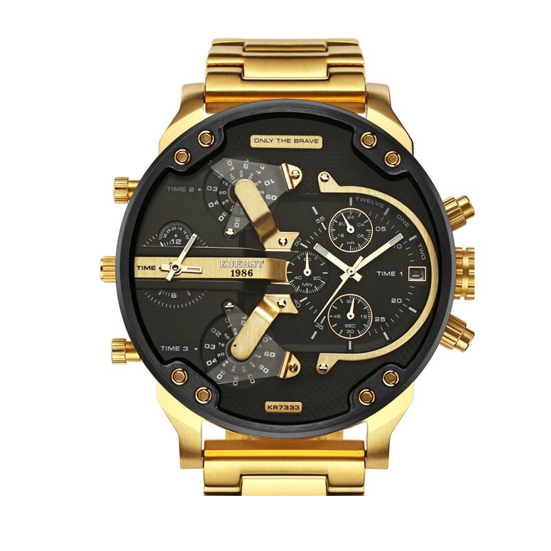 Correa de acero de cuarzo para hombre con esfera grande individual