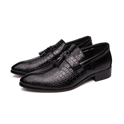 Chaussures en cuir à motif crocodile pour hommes 