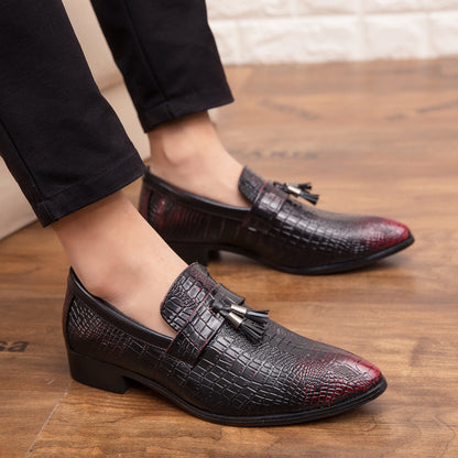 Chaussures en cuir à motif crocodile pour hommes 