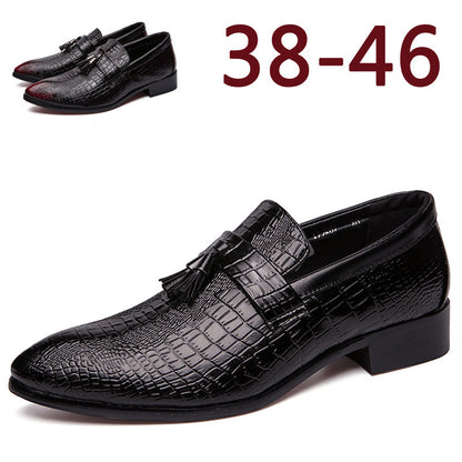 Chaussures en cuir à motif crocodile pour hommes 