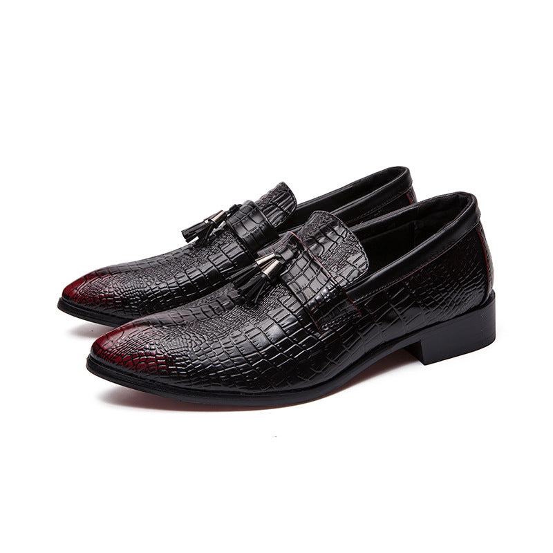 Chaussures en cuir à motif crocodile pour hommes 