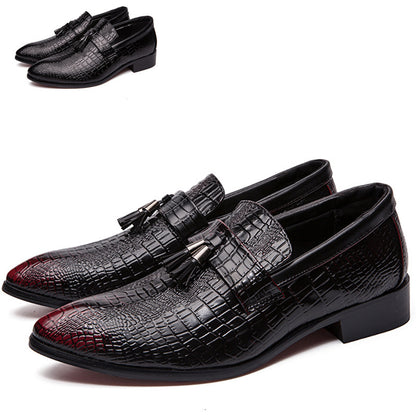 Chaussures en cuir à motif crocodile pour hommes 