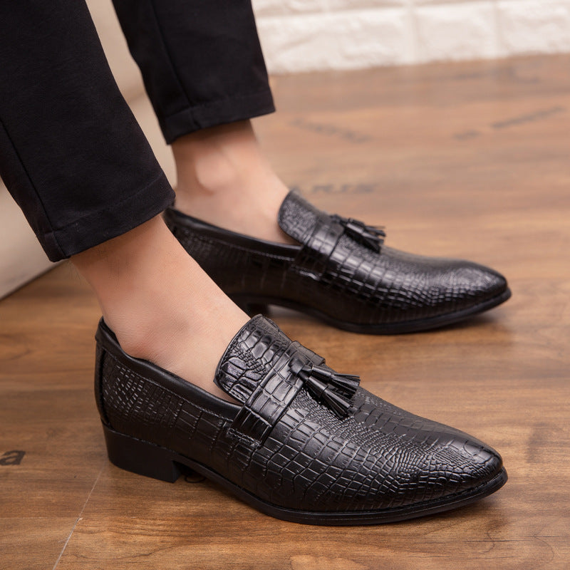 Chaussures en cuir à motif crocodile pour hommes 