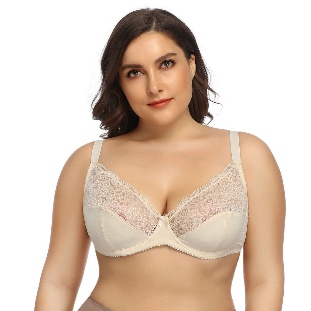 Sujetador de encaje de copa completa ultrafino 