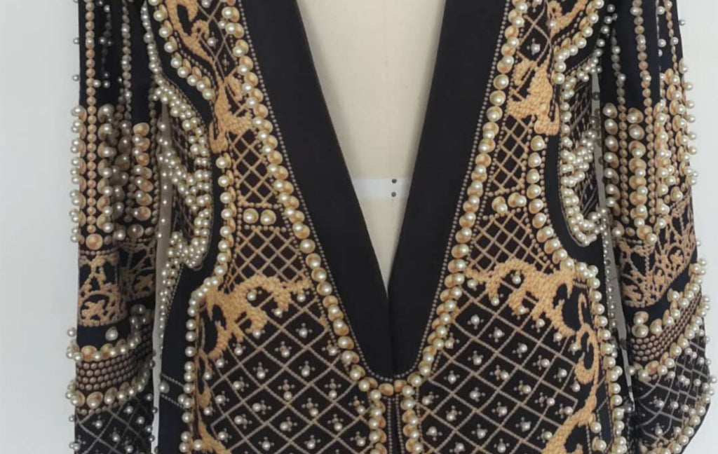 Chaqueta de traje acolchada Impresión de cuentas de burbujas Ropa de mujer