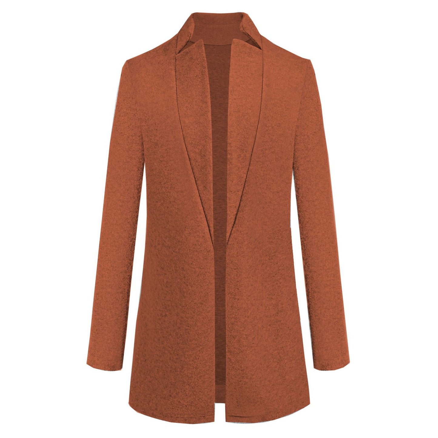 Fashion Solid Color Stand Collar Woolen Coat