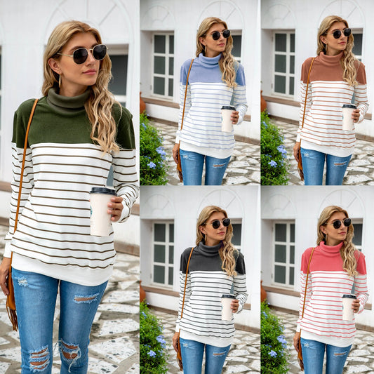 Striped suede sweater