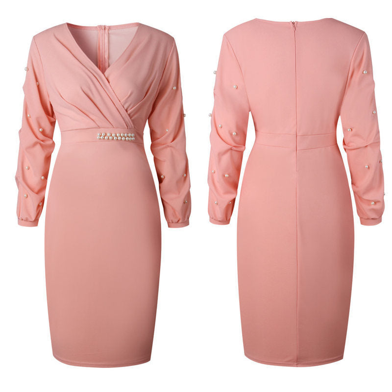 Vestido de moda informal de manga larga de primavera y verano para mujer