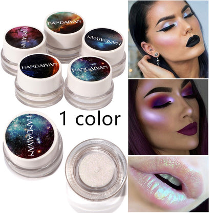 5 colores Aurora camaleón resaltador 3D brillo sombra de ojos bronceador crema de contorno Arco Iris resaltando cosméticos de belleza