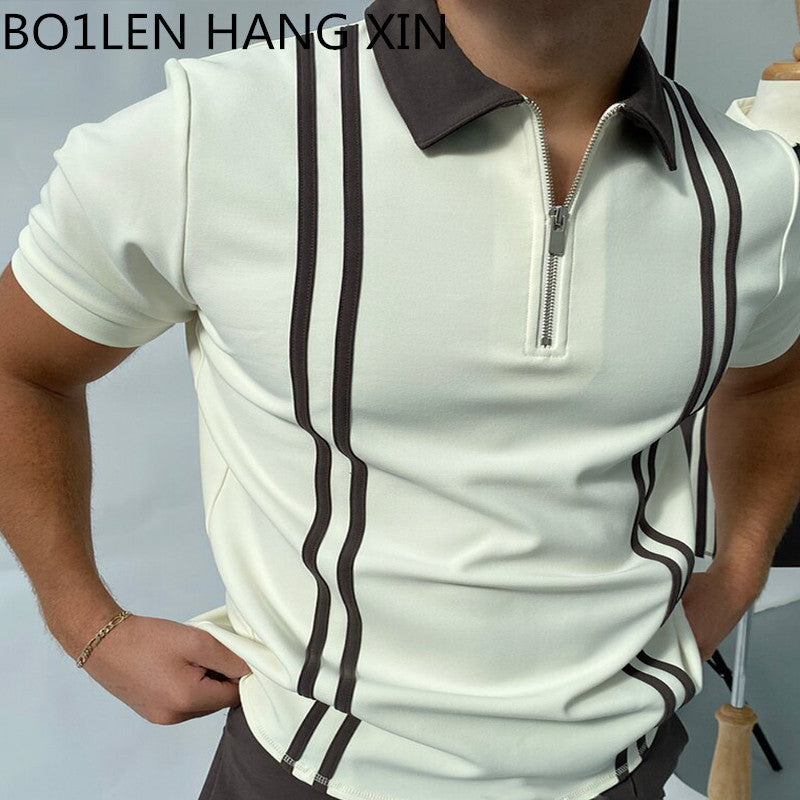 Men Polo T-Shirt Zipper