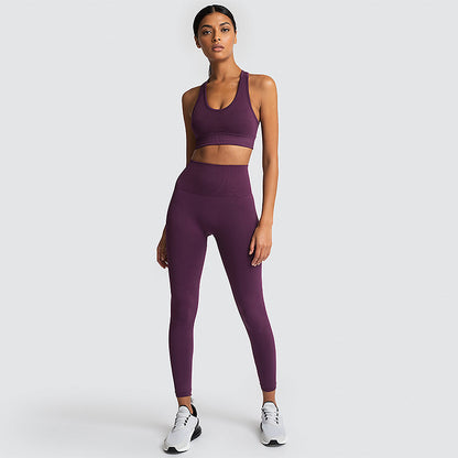 Ensemble de gymnastique sans couture Nylon Femme Sportswear