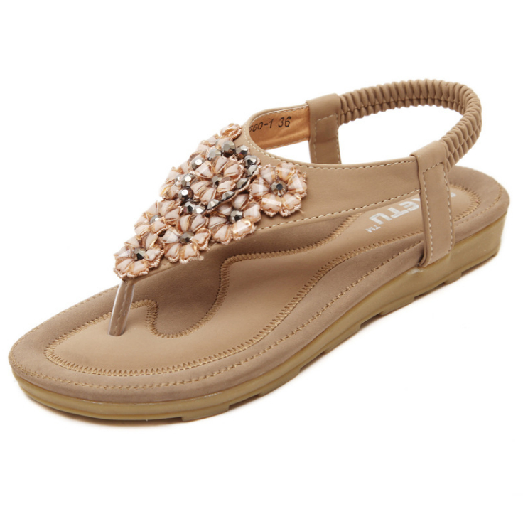 Chanclas para mujer Sandalias con diamantes de imitación florales 