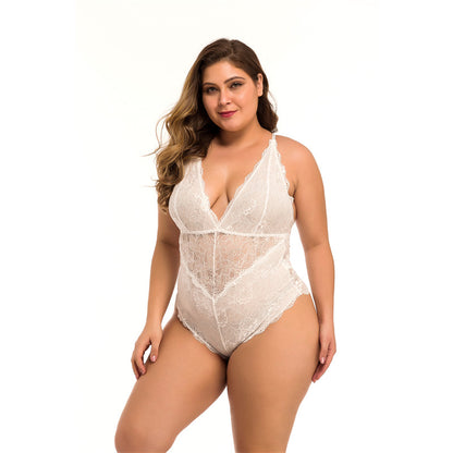 Plus Size Lace Mesh Lingerie