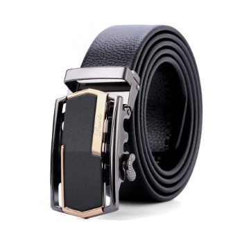 Ceinture en cuir à boucle automatique en cuir souple pour hommes d'affaires