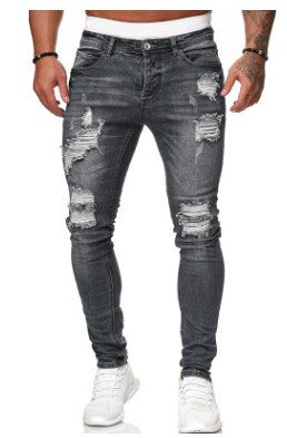 Pantalon Denim Blanc Déchiré Homme