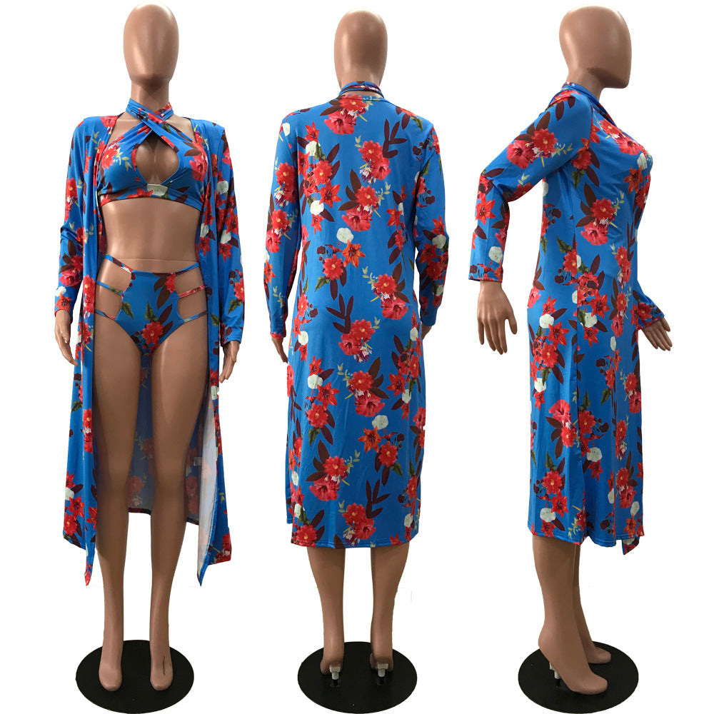 Three piece swimsuit with digital print