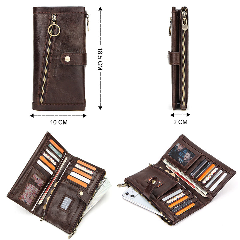 Leather Men's Wallet Multifunctional Long