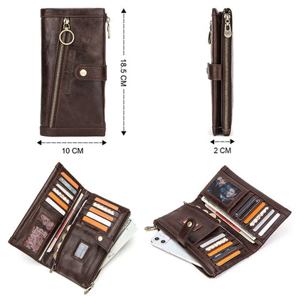 Leather Men's Wallet Multifunctional Long