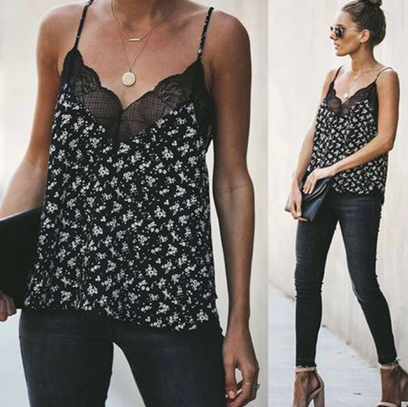 Débardeurs amples décontractés à col en V