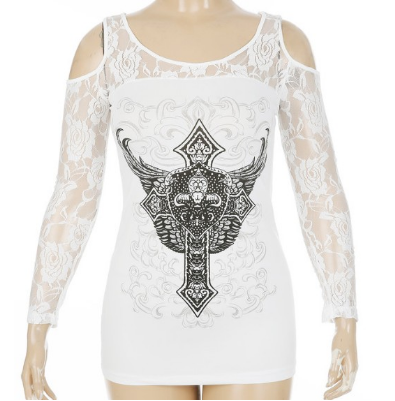 Women T-shirts Cold Shoulder