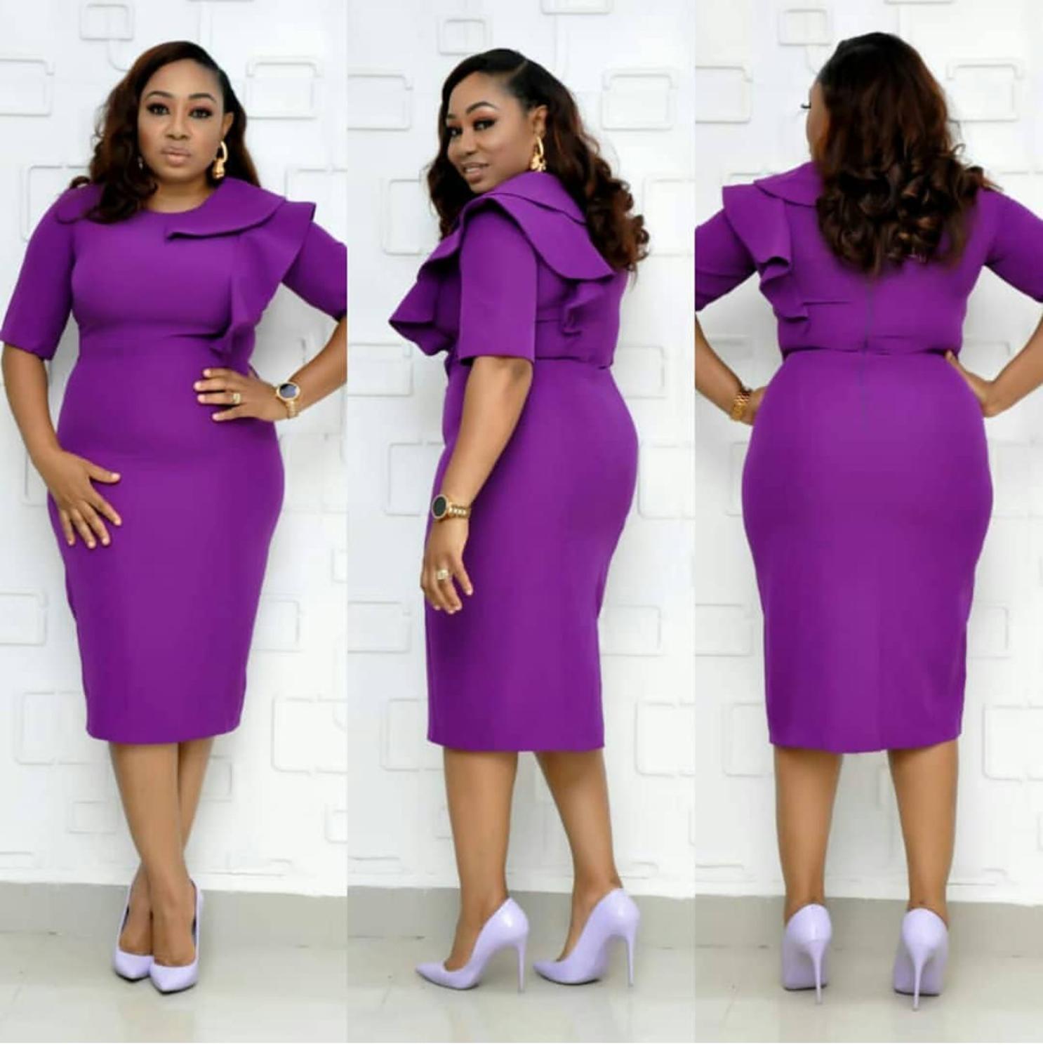 Style sac de taille robe à manches rondes à col rond