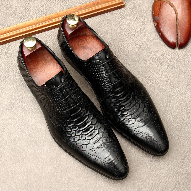 Men's Crocodile Pattern Formal Leather Shoes
