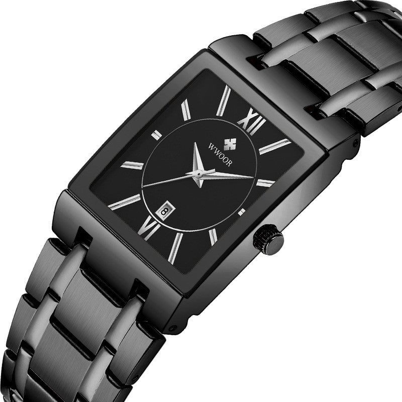 Square Wristwatch Steel Band Quartz Waterproof