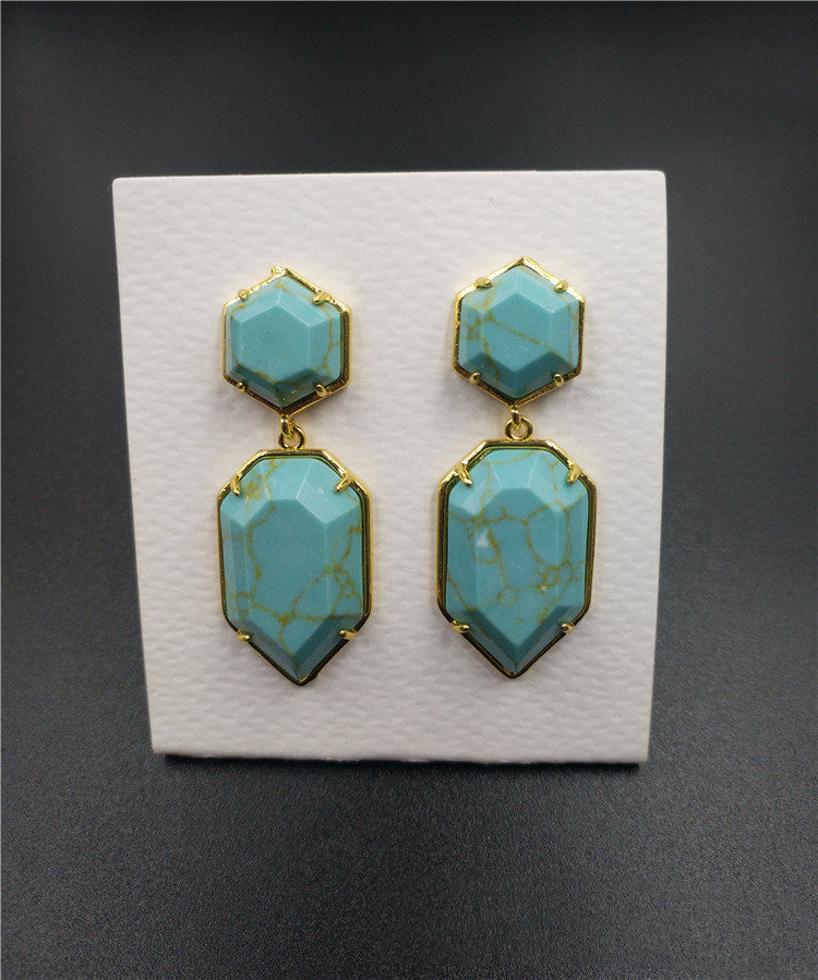 Natural Crystal Gem Simple Earrings