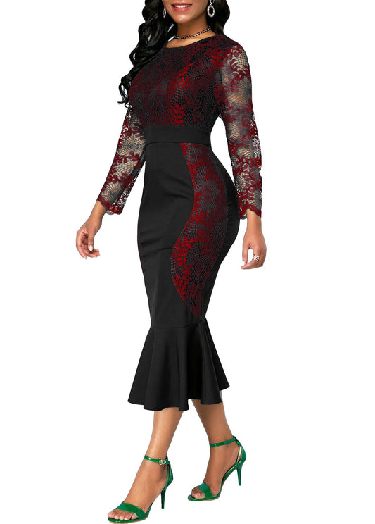 Women Casual Plus Size Slim Office Bodycon Dress