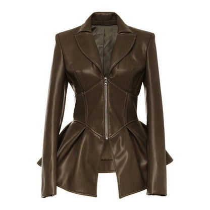 Femmes PU Veste En Cuir