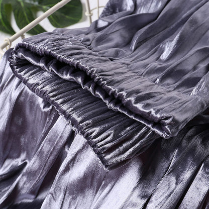 High Waist Velvet Ruffled A-line Skirt