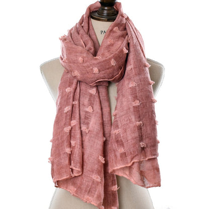 Ethnic tie-dye cotton and linen scarf